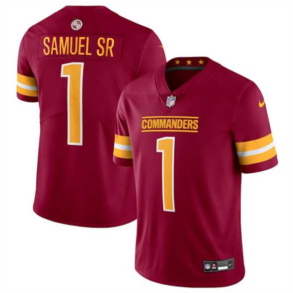 Men & Women & Youth Washington Commanders #1 Deebo Samuel Sr Burgundy 2025 Vapor Limited Stitched Jersey->washington commanders->NFL Jersey